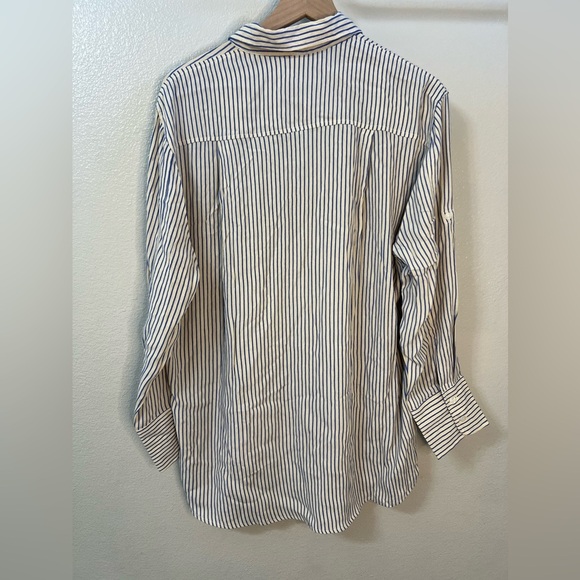 Stone Fox Swim Layla Shirt - Creme/Periwinkle Stripe M/L NEW - Picture 8 of 10